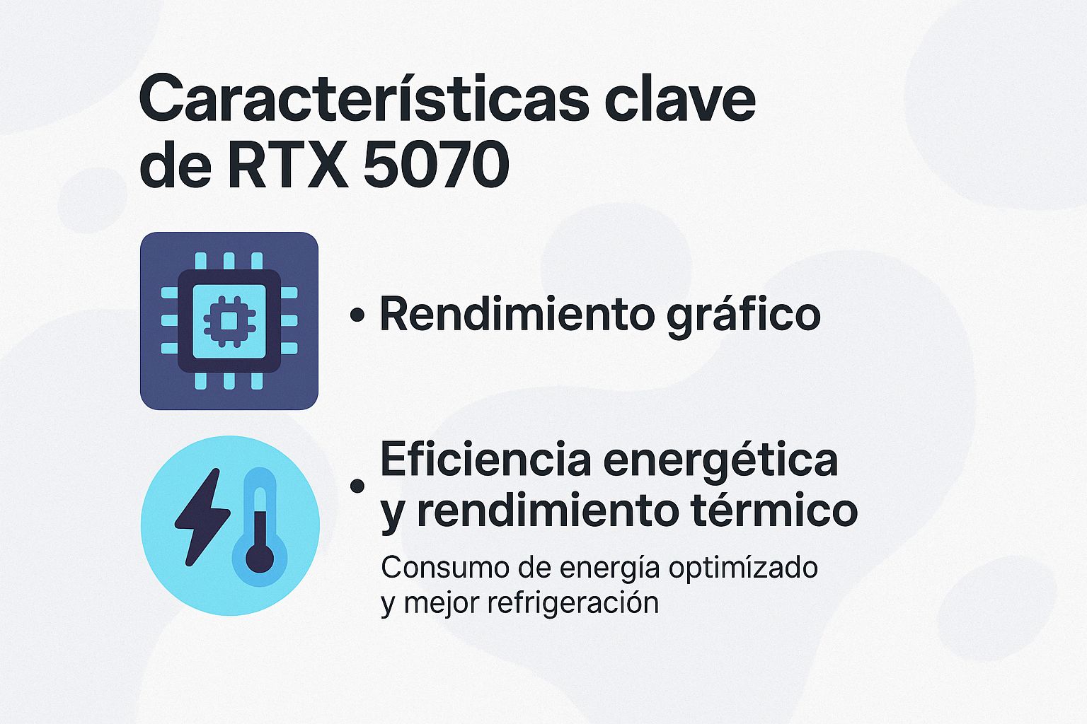 Características clave de RTX 5070