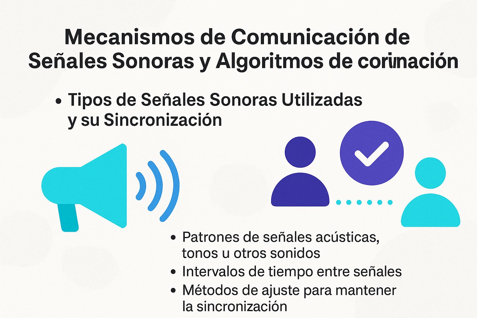 Mecanismos de Comunicación de Señales Sonoras y Algoritmos de Coordinación