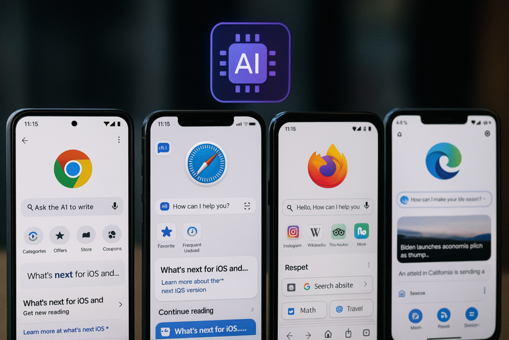 Imagen de Guerra Navegadores Moviles Chrome Safari Firefox Edge Ia – artículo de tecnología en TechieCookie